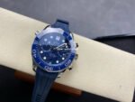 N1 Factory Omega Seamaster Diver 300M Co-Axial Chronometer Chronograph 210.30.44.51.03.001 44mm Steel Blue Rubber Strap Blue Dial - Image 4