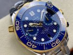 N1 Factory Omega Seamaster Diver 300M Co-Axial Chronometer Chronograph 210.20.44.51.03.001 44mm Full Steel&Gold Strap Blue Dial - Image 2
