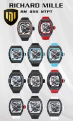 NEW Factory Richard Mille RM055 Abu Dhabi 42.7mm Carbon Fiber Black Rubber Strap Skeletonized Black Dial - Image 10