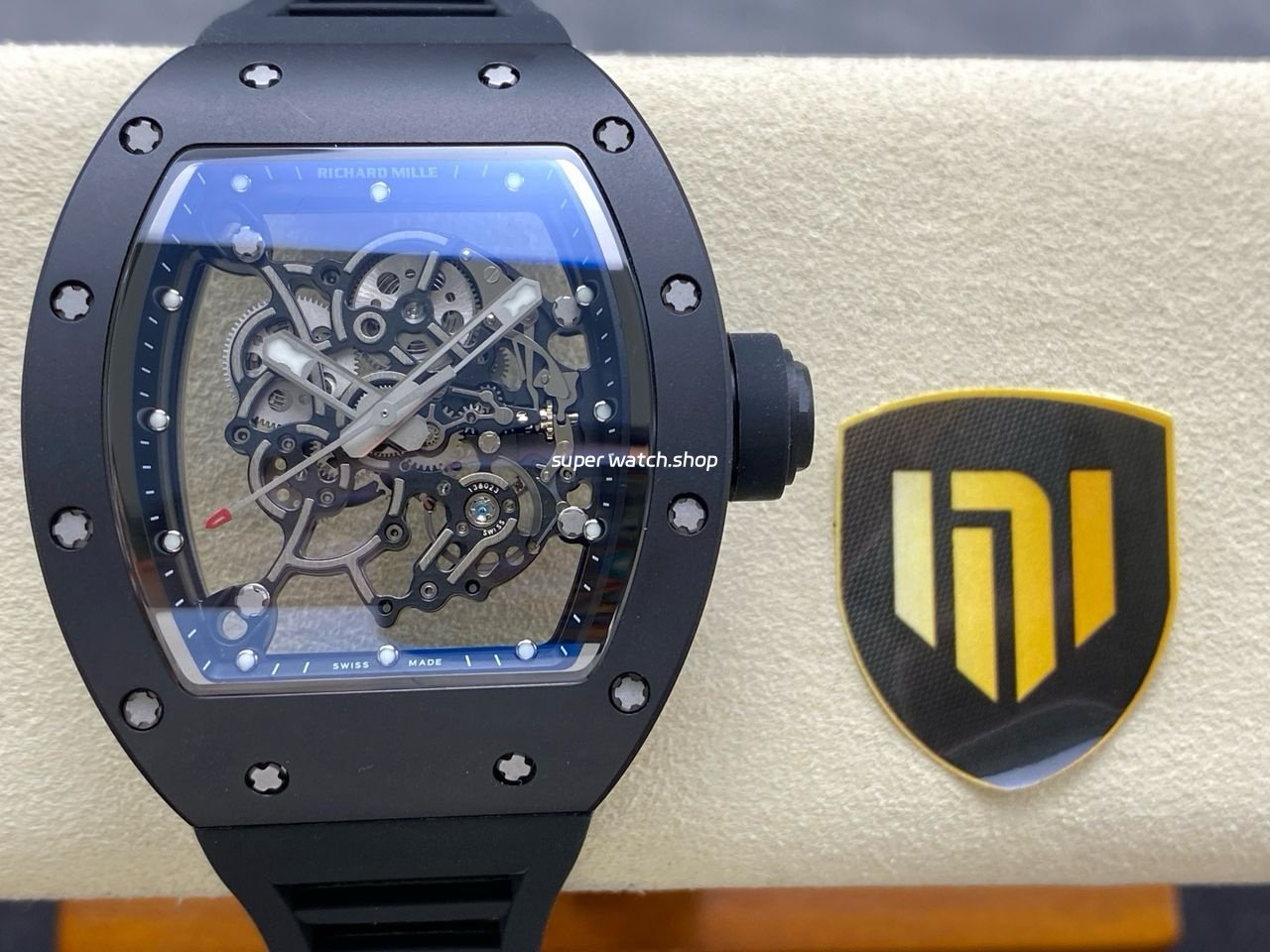 NEW-Factory-Richard-Mille-RM055-Bubba-Watson-42.7mm-Ceramic-Black-Rubber-Strap-Skeletonized-Black-4.jpg NEW Factory Richard Mille RM055 Bubba Watson 42.7mm Ceramic Black Rubber Strap Skeletonized Black Dial - Image 1