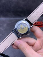 OM Factory Blancpain Villeret Quantième Complet 6654-1127-55B 40mm Steel Leather Strap Roman Numerals White Dial - Image 7