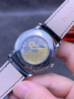 OM Factory Blancpain Villeret Quantième Complet 6654-1127-55B 40mm Steel Leather Strap Roman Numerals White Dial - Image 6