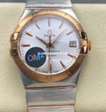OM+ Factory Omega Constellation Men 123.20.38.21.02.001 38mm Rose Gold Steel Silver Dial