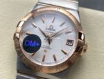 OM+ Factory Omega Constellation Men 123.20.38.21.02.007 38mm Rose Gold Steel Silver Dial - Image 3