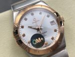 OM+ Factory Omega Constellation Men 123.20.38.21.52.002 38mm Rose Gold Steel Diamond Silver Dial - Image 2