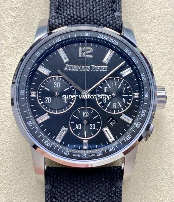 OMF-Factory-Audemars-Piguet-Code-11.59-26393BCOOA002KB02-41mm-Steel-Canvas-S-8.jpg OMF Factory Audemars Piguet Code 11.59 26393BC.OO.A002KB.02 41mm Steel Canvas Strap Diamond Baguette Black Dial - Image 1