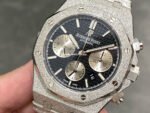 OMF Factory Frosted Audemars Piguet Royal Oak Chronograph 26240BC.GG.1224BC.02 41mm Silver Eye Black Dial - Image 3