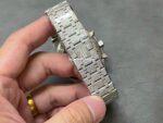 OMF Factory Frosted Audemars Piguet Royal Oak Chronograph 26240BC.GG.1324BC.02 41mm Full Frosted White Gold Blue Dial - Image 8