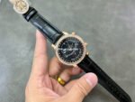 PP Factory Patek Philippe Celestial Moon 44mm 6104R-001 Rose Gold Diamond Bezel Leather Black Dial - Image 4