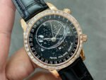 PP Factory Patek Philippe Celestial Moon 44mm 6104R-001 Rose Gold Diamond Bezel Leather Black Dial - Image 2