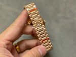 QF Factory Counterweight Rolex Day-Date 228235-0045 40mm Full Rose Gold Baguette Diamond Black Dial - Image 9