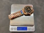 QF Factory Counterweight Rolex Day-Date 228235-0045 40mm Full Rose Gold Baguette Diamond Black Dial - Image 8