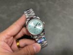 QF Factory Counterweight Rolex Day-Date 228236-0006 40mm Full Platinum Baguette Diamond Blue Dial - Image 4