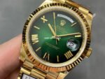 QF Factory Counterweight Rolex Day-Date 228238-0061 40mm Full Yellow Gold Roman Number Dark Green Dial - Image 3