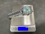 QF Factory Counterweight Rolex Day-Date 228396TBR-0002 40mm Full Platinum Baguette Diamond Blue Dial - Image 9