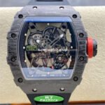 R7 Factory Richard Mille RM35-02 44.5mm Carbon Fiber Black Rubber Strap Skeletonized Dial