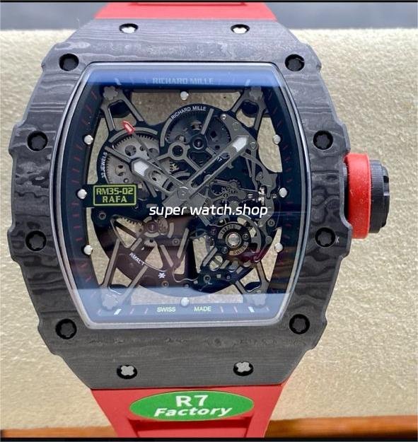 R7-Factory-Richard-Mille-RM35-02-44.5mm-Carbon-Fiber-Red-Rubber-Strap-Skeletonized-Dial-5.jpg R7 Factory Richard Mille RM35-02 44.5mm Carbon Fiber Red Rubber Strap Skeletonized Dial - Image 1