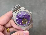 R8 Factory Audemars Piguet Royal Oak Tourbillon 26522ST.OO.1220ST.01 41mm Full Steel Purple Dial - Image 4
