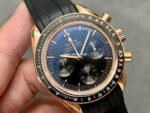 RM Factory Omega Speedmaster Professional Moonwatch 310.63.42.50.02.001 Rose Gold Rubber Strap Black Dial - Image 2