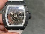RM Factory Richard Mille RM 055 43mm Black Ceramic White Rubber Strap Skeletonized White Dial