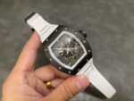 RM Factory Richard Mille RM 055 43mm Black Ceramic White Rubber Strap Skeletonized White Dial - Image 4