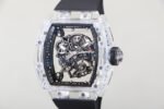 RM Factory Richard Mille RM 055 43mm Transparent Crystal Black Rubber Strap Skeletonized Black Dial - Image 2