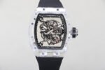 RM Factory Richard Mille RM 055 43mm Transparent Crystal Black Rubber Strap Skeletonized Black Dial