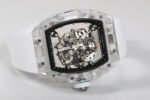 RM Factory Richard Mille RM 055 43mm Transparent Crystal White Rubber Strap Skeletonized Black Dial - Image 5