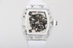 RM Factory Richard Mille RM 055 43mm Transparent Crystal White Rubber Strap Skeletonized White Dial