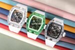 RM Factory Richard Mille RM 055 43mm Transparent Crystal White Rubber Strap Skeletonized White Dial - Image 9