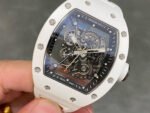 RM Factory Richard Mille RM 055 43mm White Ceramic White Rubber Strap Skeletonized Black Dial - Image 3