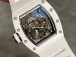 RM Factory Richard Mille RM 055 43mm White Ceramic White Rubber Strap Skeletonized Black Dial - Image 7