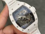 RM Factory Richard Mille RM 055 43mm White Ceramic White Rubber Strap Skeletonized Black Dial - Image 2