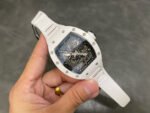 RM Factory Richard Mille RM 055 43mm White Ceramic White Rubber Strap Skeletonized Black Dial - Image 4