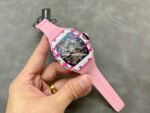 RM Factory Richard Mille RM 38-02 43mm Carbon Fiber Pink Rubber Strap Skeletonized Dial - Image 4