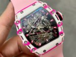 RM Factory Richard Mille RM 38-02 43mm Carbon Fiber Pink Rubber Strap Skeletonized Dial - Image 2