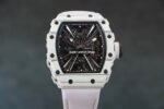RM Factory Richard Mille RM12-01 39mm Carbon Fiber White Canvas Strap Skeletonized Black Dial