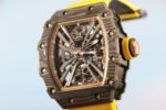 RM Factory Richard Mille RM12-01 39mm Carbon Fiber Yellow Canvas Strap Skeletonized Rose Gold Dial - Image 2
