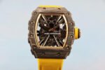 RM Factory Richard Mille RM12-01 39mm Carbon Fiber Yellow Canvas Strap Skeletonized Rose Gold Dial