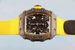 RM Factory Richard Mille RM12-01 39mm Carbon Fiber Yellow Canvas Strap Skeletonized Rose Gold Dial - Image 6