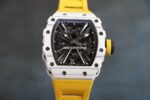 RM Factory Richard Mille RM12-01 39mm Carbon Fiber Yellow Rubber Strap Skeletonized Black Dial