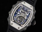 RM Factory Richard Mille RM21-01 43mm Titanium Carbon Fiber Black Rubber Strap Arabic numerals Skeletonized White Dial - Image 3