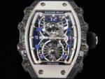 RM Factory Richard Mille RM21-01 43mm Titanium Carbon Fiber White Rubber Strap Arabic numerals Skeletonized White Dial - Image 2