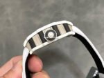 RM Factory Richard Mille RM21-02 Tourbillon 43mm White Ceramics Canvas Strap Arabic numerals Skeletonized Black Dial - Image 6