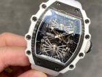 RM Factory Richard Mille RM21-02 Tourbillon 43mm White Ceramics Canvas Strap Arabic numerals Skeletonized Black Dial - Image 3