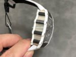 RM Factory Richard Mille RM21-02 Tourbillon 43mm White Ceramics Canvas Strap Arabic numerals Skeletonized Black Dial - Image 5