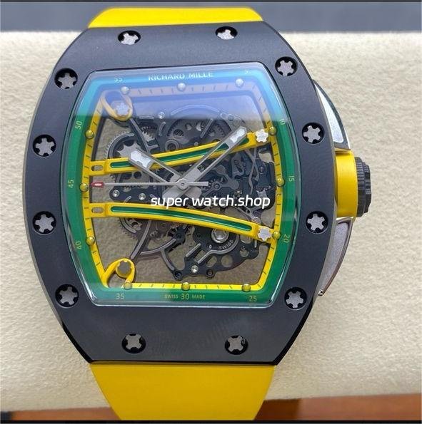 RM-Factory-Richard-Mille-RM61-01-42.7mm-Carbon-Fiber-Yellow-Rubber-Strap-Yellow-And-Green-Skeleton-Dial-4.jpg RM Factory Richard Mille RM61-01 42.7mm Carbon Fiber Yellow Rubber Strap Yellow And Green Skeleton Dial - Image 1