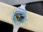 Sonic Factory Richard Mille Crystal Clear RM 35-01 43mm Crystal Rubber Strap Skeletonized Blue Dial - Image 4