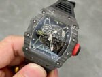 Sonic Factory Richard Mille RM 035-01 43mm Carbon Fiber Black Rubber Strap Skeletonized Dial - Image 3