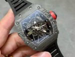 Sonic Factory Richard Mille RM 035-01 43mm Carbon Fiber Black Rubber Strap Skeletonized Dial - Image 2